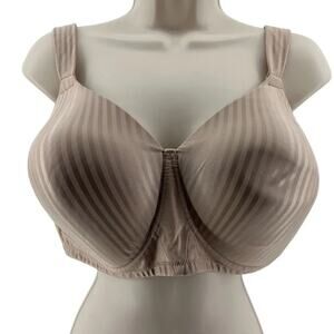 Playtex Secrets Perfectly Smooth Wirefree Bra Full Coverage 4707 40DD Nude Strip